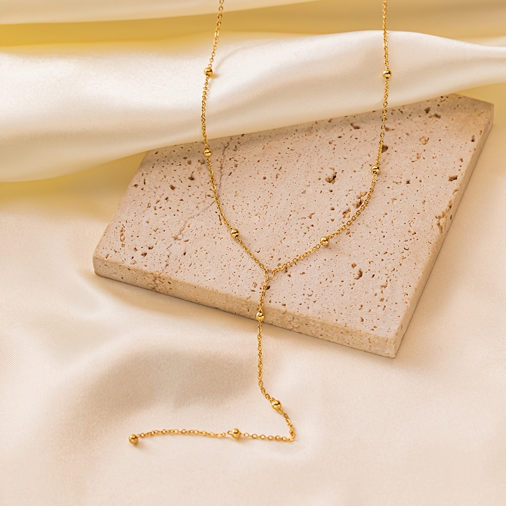 Fashionable 18K Gold Plated Bead Chain Necklace with Pendant